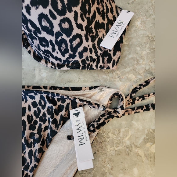 40D/XXL VS Swim Sexy Tee Bikini Top Side Tie Bikini Set Leopard - Picture 4 of 6